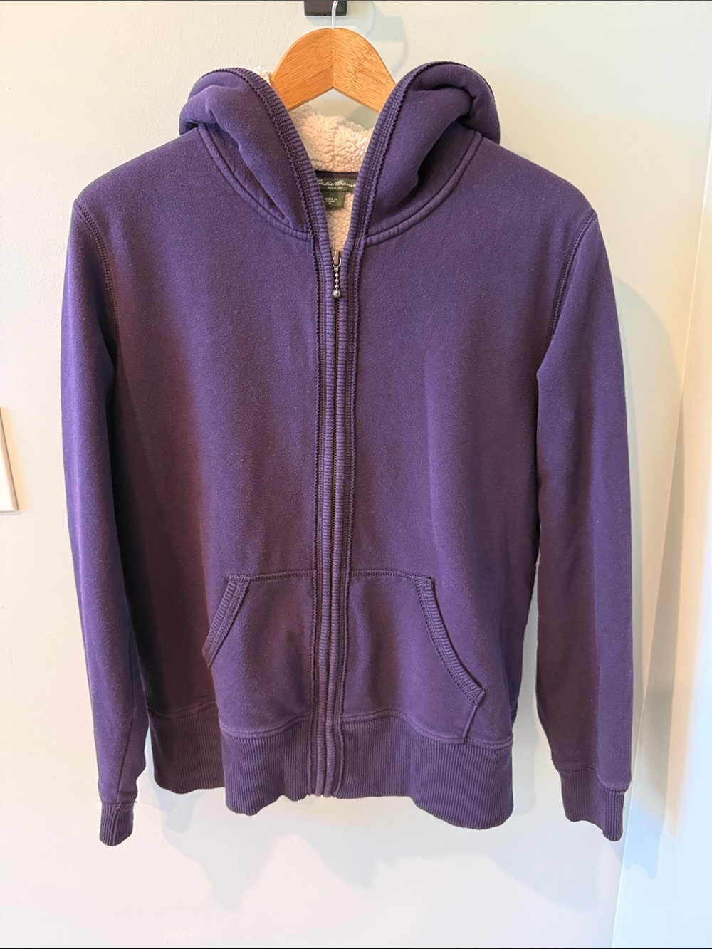 Eddie Bauer Purple Sherpa-Lined Zip Hoodie women’s Tall Large TL